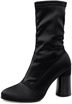 FLYRCX European fashion elastic fabric with sharp and sharp women in autumn and winter boots sex party high heels,36,A