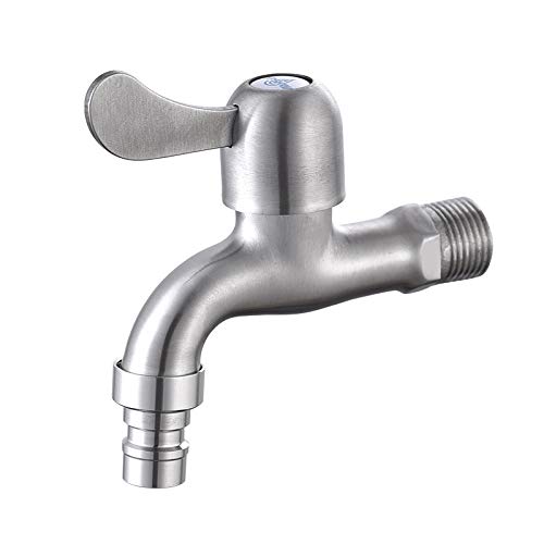 Preisvergleich Produktbild Waschmaschine Wasserhahn Sus304 Edelstahl Schnellöffnende Wasserhahn Präzisionsguss Gebürstet Mopp Pool Wasserhahn HP-2614-B