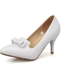 VogueZone009 Mujeres Puntera en Punta Cerrada Tacón de aguja De salón con Lazos