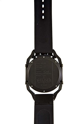 Welder Men's Quartz Watch with Black Dial Chronograph Display and Black Rubber Strap K36-2402