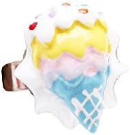 Yellow Ice Cream Silver Blue Ring - Adjustable Size - Ice Cream Ice Cream Ice Gun Kitsch Summer A
