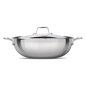Treo by Milton Triply Stainless Steel Kadhai with Lid, 28 cm / 4600 ml