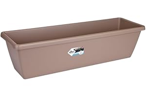 elho Barcelona Xl 60 - Planter for Balcony & Outdoor - 100% Recycled Plastic - Ø 59.0 x H 20.5 cm - Brown/Taupe