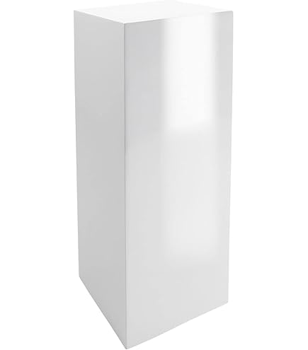 Colonne Décorative Blanche En Bois - Socle De Présentation 90x20x20 Cm, Charge Max 100 Kg, Pour Galerie Ou Déco Intérieure