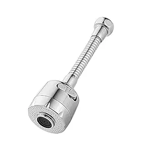 EAYIRA ABS, Stainless Steel 360 Degree Rotation Bubbler Saving Water Faucet/tap, Filter Shower Head Nozzle Adapter, Silver, Chrome Finish