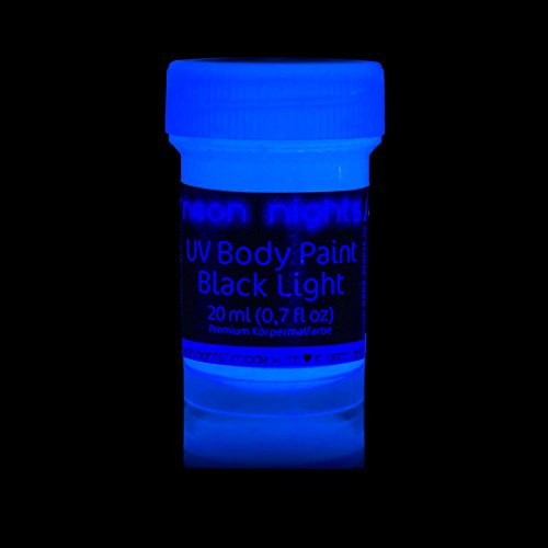 neon nights UV-Licht Bodypainting Schminke | Schwarzlicht-Körperfarbe für Body und Facepainting | Fluoreszierende Farben im Schminkset für knalligen Glow-Effekt | 8 x 20ml Leucht-Farben - 2