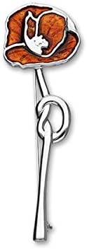Ortak Poppies Silver Brooch EB113