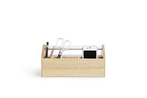 Umbra 290240-668 Toto Aufbewahrungskasten, Schmuckbox mit beweglicher Metallablage, Holz / Metall, weiß / natur - 3