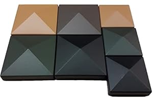 Cyclaire Fence Post Cap, Pack of 6 Neat Toppers for Fence Posts That Help Stop Water Soaking into The Wood and prolong The Life of Your Fence (4" Fence Post, Light Brown)