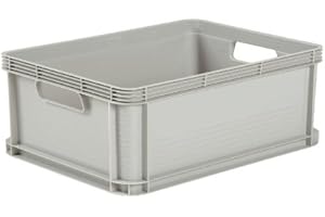 KEEEPER Heavy Duty Plastic Stacking Industrial Euro Storage Containers Boxes Crates! 5 Sizes -Big Load Capacity Food Grade 10 Year Guarantee! (6, 45 Litre - L600 x W400 x H220mm)