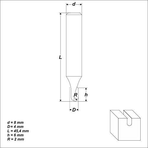HM Hohlkehlfräser Ø 4 mm Schaft 8 mm Nutenfräser Kugelfräser Radienfräser - 4