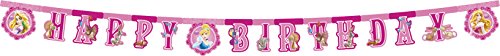 Disney Prinzessinnen Rapunzel, Schneewittchen und Co. Happy Birthday Girlande für Kindergeburtstag