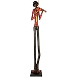 LIH Resin Standing Jazz Band Violinist Brown Yellow Figurine Ornament 60cm