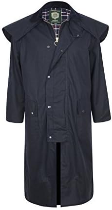 Unisex Premium Quality Lined Waxed Cape Long Raincoat Made in UK
