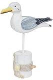 Möwe auf Poller, 14cm Maritime Dekoration - 2