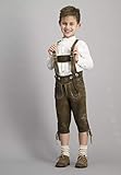  Stockerpoint Jungen Hose Fritz Lederhose, Mehrfarbig Stein Geäscht, 134/140 (Herstellergröße: 134-140)