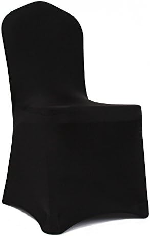 Meijuner 1pcs Universal Shiny Lycra Chair Cover, Covering Chair, Spandex Slipcovers, Thick Material, Great Stretchable, High Resilience, Protect And Decorate For Wedding Banquet, Christmas Party, Meeting, Lecture, Home-use, Dining Room, (Black)