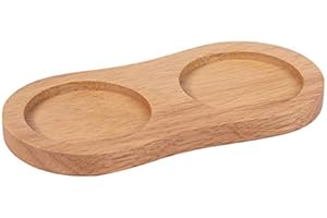 DeroTeno Vassoio per macina sale e pepe, diametro interno 5,5 cm, Legno di caucciù, supporto per macina pepe, protezione del tavolo da pranzo (il macina pepe e il macina sale non sono inclusi)