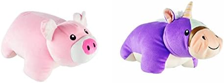 Necknapperz Twinkle The Unicorn and Oinky The Pig Plush Toy and Pillow