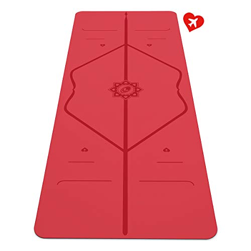 Tapis de Yoga Love Voyage Liforme - Le Meilleur Tapis De Yoga Écologique Et Antidérapant Avec Unique Système de Repères pour L'alignement - Adhérence Extrême - Édition Spécial Love Portatif