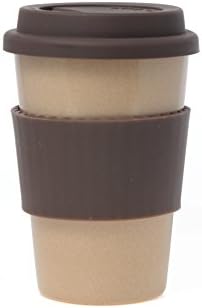 Reusable coffee cup Large Travel Mug 380ml Eco Friendly mugs BPA Free Takeaway cups to go made of rice husk fibre 14oz (White Americano, 380ml)