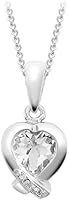 Carissima Gold - Collier Femme avec pendentif - Coeur - Or blanc (9 Cts) 1.49 Gr - Aigue Marine - Diamant