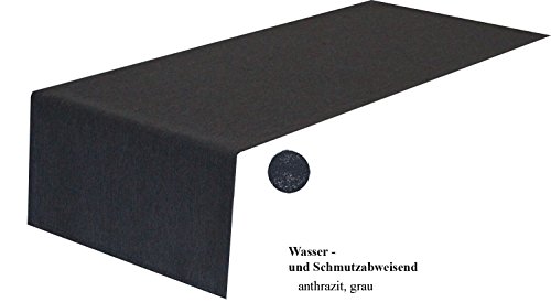 Tischläufer,Kuvertsaum,40x160cm grau, anthrazit Farbe und Größe wählbar, Leinenoptik,tolle Struktur, natürliche Optik, weicher, stabiler Stoff, pflegeleicht,Wasser- und Schmutzabweisend - 2