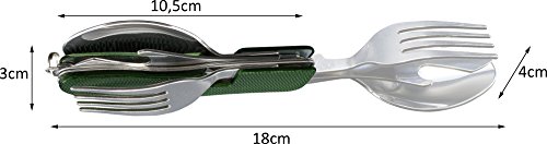 KADACTIVE Campingbesteck Klapp-Besteck aus Edelstahl mit GRATIS Gürteltasche für Outdoor Camping Festivals Backpacker Wandern Picknick - 6