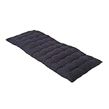 HOMESCAPES Matelas de Sol capitonné ou Coussin pour Banc de Jardin 2 Places, Banquette et Chaise Longue, en Coton 108 x 42 x 5 cm, Noir