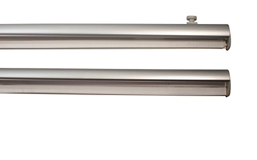 Paneelwagen mit Klemmtechnik 60 cm alu silber aus Aluminium für Gardinenschienen / Innenlaufstangen mit 6 mm Lauf - 2