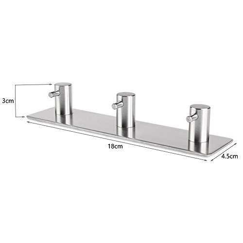 Handtuchhaken Selbstklebend Bademantelhaken 3 Haken Wandhaken Edelstahl rostfrei Bad und Küche Handtuchhalter Kleiderhaken Ohne Bohren, Einfach zu installieren, Super starke Haftung - 6