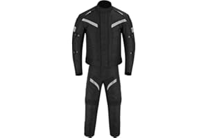 VASTER MOTO Traje de Moto de 2 Piezas, Chaqueta y Pantalones de Moto Impermeables, Chaqueta de Carreras Reflectante para Hombre, con Protector de Motociclismo CE Tank Rainwear (EN-17092)