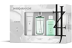 JAVIER LARRAINZAR - Azahar, Estuche de Regalo Mujer, Perfume Mujer Spray 100 ml + Crema Cuerpo 75 ml + Gel de Baño 100 ml, Eau de Parfum Femenino, Aroma Cítrico y Floral, Fragancia Fresca y Duradera