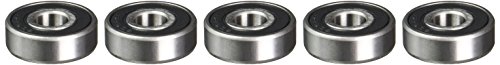 sourcingmap® 5 Stück Silber Ton Und Schwarz 608RS 8 x 22 x 7 mm Schirmrillenkugellager