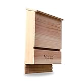 🦇FUERTE Y DURABLE ARTESANÍA - No comprometemos nuestros productos con partes baratas. Construcción de cedro artesanal sólida y duradera que dura años, con capacidad para hasta 100 murciélagos.