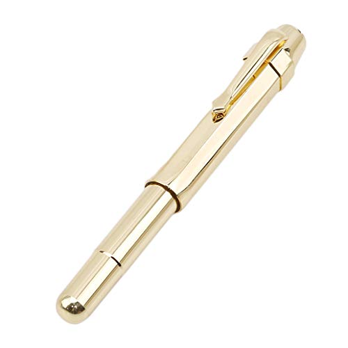 Preisvergleich Produktbild NYAOLE Retro-Taschen-Füllfederhalter, kurz, feine Spitze, achteckig, handgefertigt, Metall, Schreibstift, Büro, Business, Unterschrift zu Weihnachten, Geschenkstift