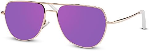 Sunglasses Pilot Gold Purple Mirrored UV-400 Metal Pilot-Glasses Metal Women Men
