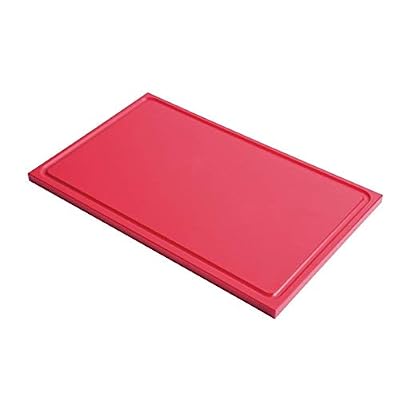 GASTRO M Planche à découper avec rigole haute densité rouge 325 x 265 mm - Gastro M