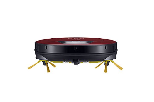 LG VR8602RR - Hombot Turbo Serie 9+. Robot aspirador programable con doble cámara, para casas con niños y alfombras (Incluye cepillo alfombras, 2 mopas, 1 filtro extra, 2 cepillos laterales extra y mando a distancia), colo rojo