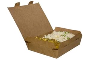 STREETFOOD PACKAGING BIODEGRADABLE PACKAGING THAT FITS YOUR BUDGET 50 x Takeaway Boxes Cardboard No.11 [ 192/176x155x139x39mm, 33oz,950ml] Biodegradable Brown Food Boxes - Disposable Lunch Box, Cardboard takeaway boxes Leak-proof Deli Containers for Restaurants