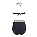 Vintage Retro High Waist Push Up Bandeau Bikini Swimwear Swimsuit Set