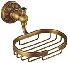 YANXH Vintage Wall Mounted Brass Ceramic Soap Basket Soap Rack Bath Accessories