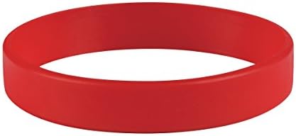 100 x Plain Red Unisex Silicone Wristbands