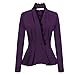 Produktbild SANNYSIS Damen Sakko Cardigan Elegant Blazer Leichte Jacke Jersey Anzugjacke Businessjacke Jacket Fließt Wunderbar Schön Punk T-Shirt Auch zur Edlen Anzughose Pumps (3XL, Lila)