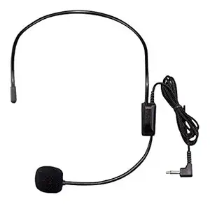 WON Head Band 3.5mm Unidirectional Head mic Flexible Wired Mic Plug & Play Mic for Voice Amplifier Teachers Presentations Recording Neck mic