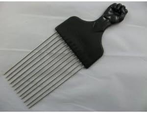 Afro metal comb fist handle for styling and untangling longer length teeths