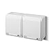 Produktbild Aufputz Steckdose Weiss IP44 16A/250V Feuchtraum Steckdose 2-fach 0325-02
