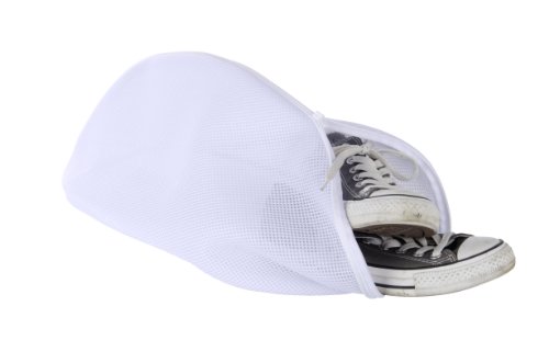 WENKO 73722100 Schuh-Wäschenetz – mit Reißverschluss, 100 % Polyester, 40 x 23 x 23 cm, Weiß - 3