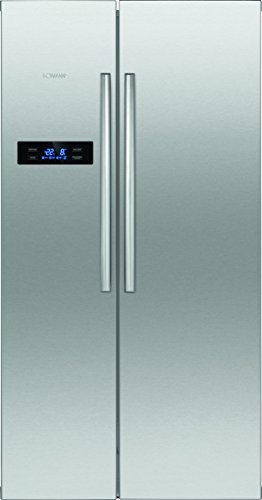 Bomann SBS 2192 IX Khl-Gefrierkombination Side-by-Side, A+, Total No Frost, LED-Display, Khlen: 344 L, Gefrieren 183 L