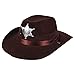 Produktbild Cooler Cowboy Hut Sheriff Fasching Masken Perücke Maske Texas - Sheriff Braun